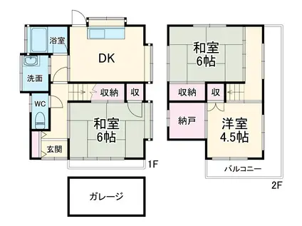横浜線 橋本駅(神奈川) バス乗車時間:14分 東原宿バス停で下車 徒歩12分 築54年(3SDK)の間取り写真