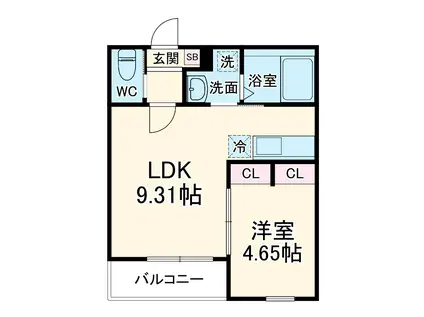 GRADUS鶴ヶ島Ⅴ(1LDK/1階)の間取り写真