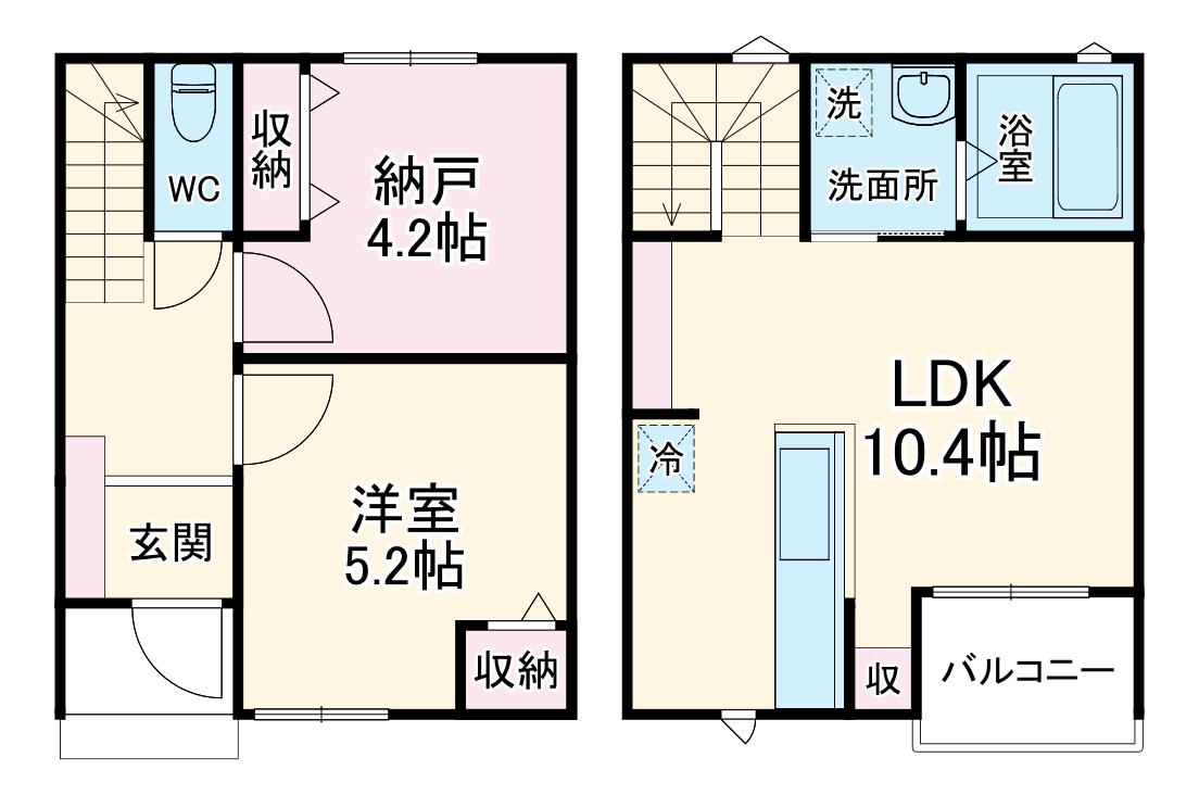 MELLAS浦安(1SLDK/1階)の間取り写真