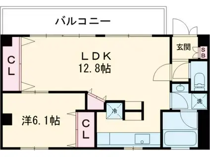アンビロンM(1LDK/1階)の間取り写真