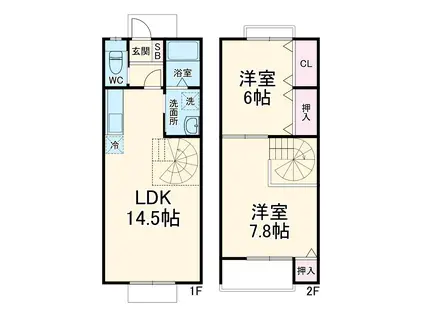 アビタシオン竹ノ山(2LDK)の間取り写真