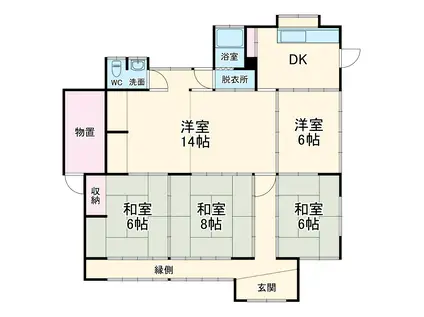 横浜線 橋本駅(神奈川) バス乗車時間:45分 上原バス停で下車 徒歩2分 1階建 築81年(5DK)の間取り写真