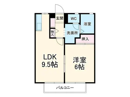 ビーライン大府(1LDK/1階)の間取り写真