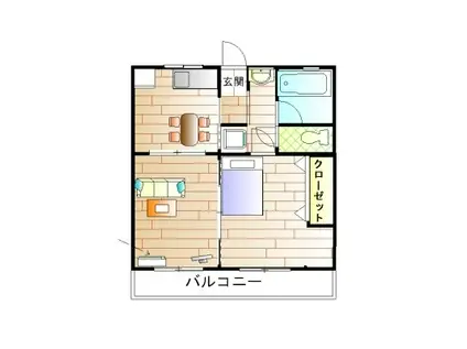 コーポ本田(2DK/2階)の間取り写真