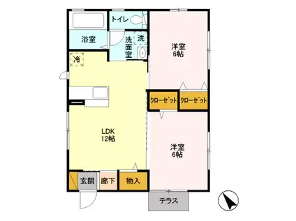 東武伊勢崎・大師線 太田駅(群馬) 徒歩36分 1階建 築17年(2LDK)の間取り写真
