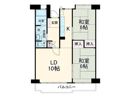 美浜東エステート5号棟(2LDK/8階)の間取り写真