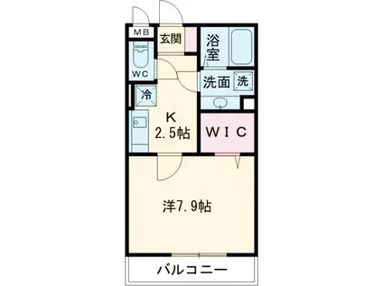 D-ROOM堀之内(1K/2階)の間取り写真