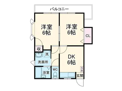 池田サンハイツ(2DK/2階)の間取り写真