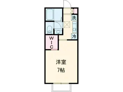 メルベーユC棟(1K/1階)の間取り写真