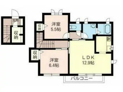 LA CASA MIA 1(2LDK/1階)の間取り写真