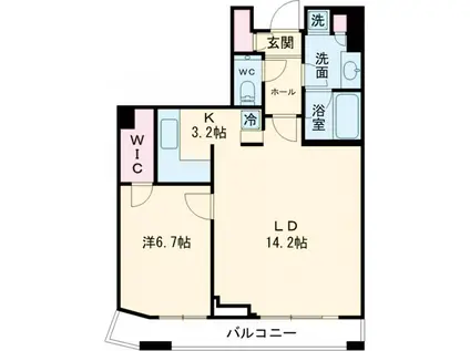 コンシェリア西新宿 TOWERS ウエスト(1LDK/9階)の間取り写真