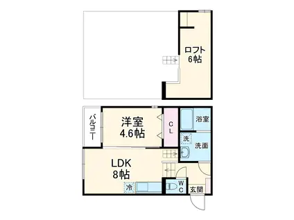 グランデューク(1LDK/2階)の間取り写真