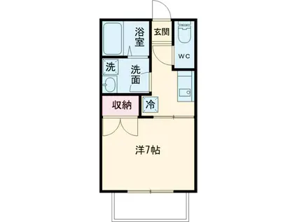 スプリング・エア(1K/2階)の間取り写真