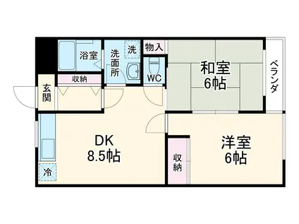 オザサライブコープ(2LDK/4階)の間取り写真