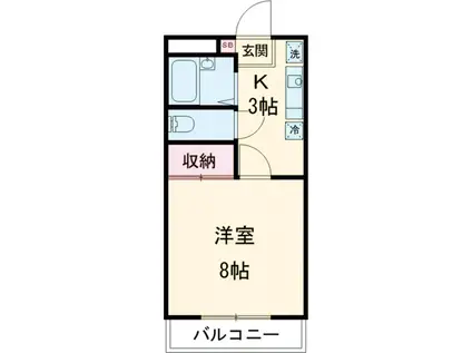 SUN ROOMますだ(1K/3階)の間取り写真