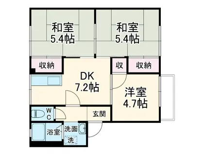 カルム福田(3DK/2階)の間取り写真