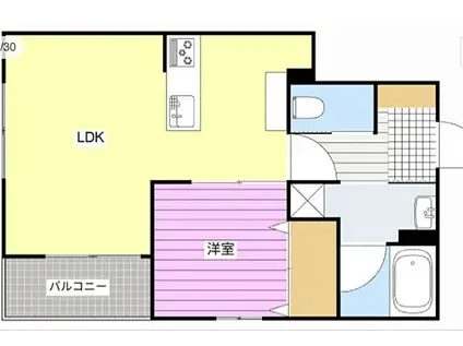 FELSEN DREI(1LDK/2階)の間取り写真