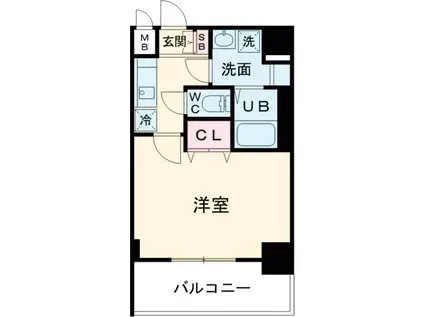 プレサンス京都北野白梅町(1K/4階)の間取り写真