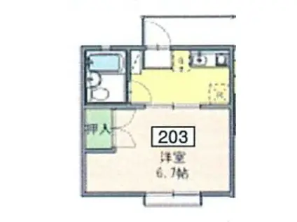 MOISTURE GARDEN上野町(1K/2階)の間取り写真