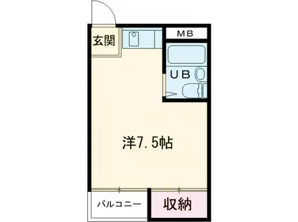 グランドハイツ(ワンルーム/3階)の間取り写真