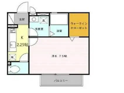 ロイヤルハイツ3(1K/1階)の間取り写真