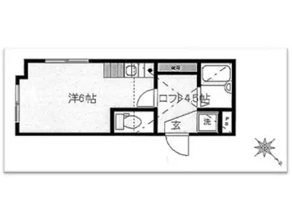 ユーハイムB棟(1K/1階)の間取り写真