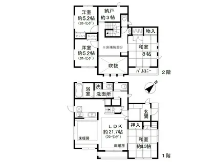 京葉線 稲毛海岸駅 徒歩14分 2階建 築23年(4SLDK)の間取り写真