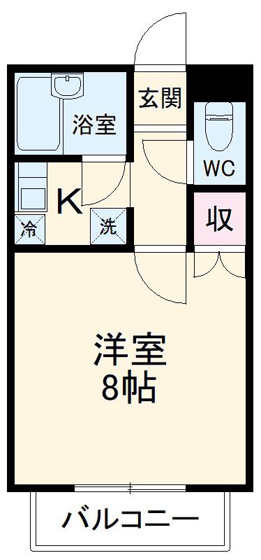 サンポート浅井(1K/2階)の間取り写真
