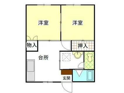 小林コーポ(2DK/1階)の間取り写真