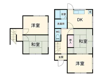 小田急電鉄小田原線 秦野駅 徒歩39分 2階建 築46年(4DK)の間取り写真