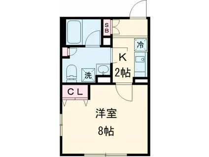 BARK LENE KAMINOGE(1K/1階)の間取り写真