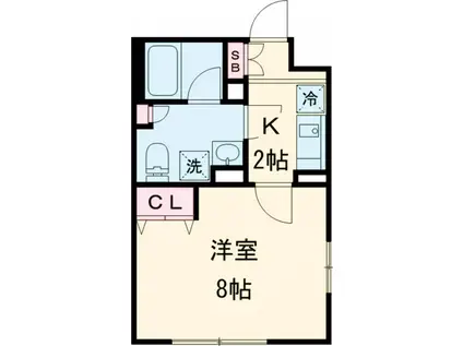 BARK LENE KAMINOGE(1K/2階)の間取り写真