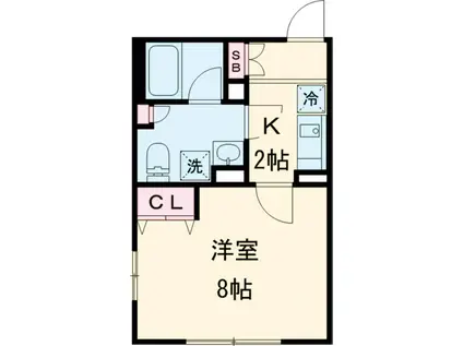 BARK LENE KAMINOGE(1K/4階)の間取り写真