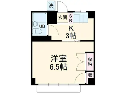 カーサデルソル(1K/2階)の間取り写真