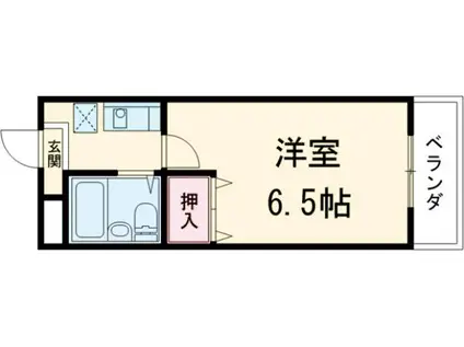 サンクブランシュ(1K/2階)の間取り写真