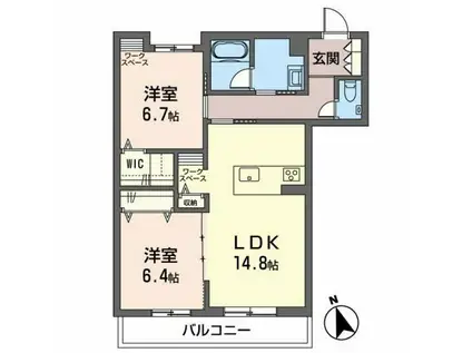 アネックス神明(2LDK/2階)の間取り写真