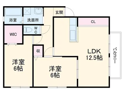 モアナビラⅡ(2LDK/1階)の間取り写真
