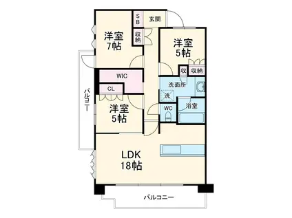 一条レジデンス浜松(3LDK/14階)の間取り写真