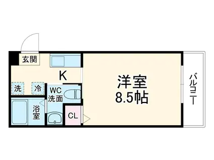E-SPAAACE烏丸(1K/2階)の間取り写真