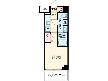 メインステージ立川Ⅳ(1K/6階)の間取り写真