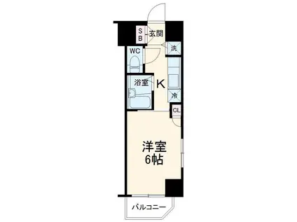 リヴシティ横濱新川町(1K/5階)の間取り写真