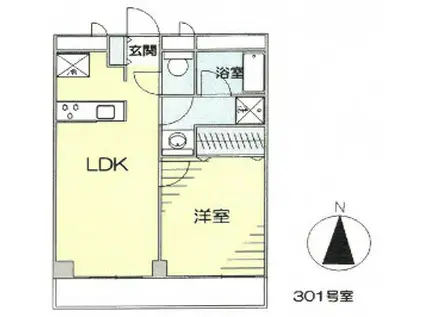 ドエル3(1LDK/1階)の間取り写真