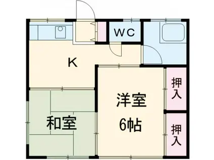 寺田ハイツ1号棟(2K/1階)の間取り写真