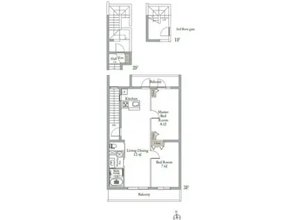 ベルメゾン中村橋サウス(2LDK/3階)の間取り写真