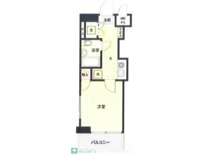 ワコーレ東村山(1K/2階)の間取り写真