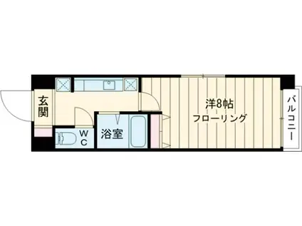 クィーンズ九大前(1K/5階)の間取り写真