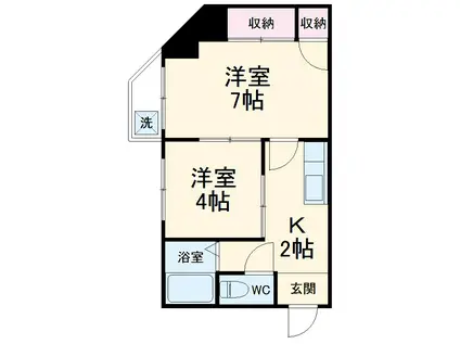 メイゾン川崎(2K/3階)の間取り写真