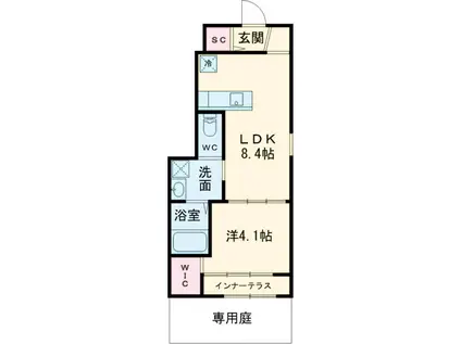 エスポワールⅠ(1LDK/1階)の間取り写真
