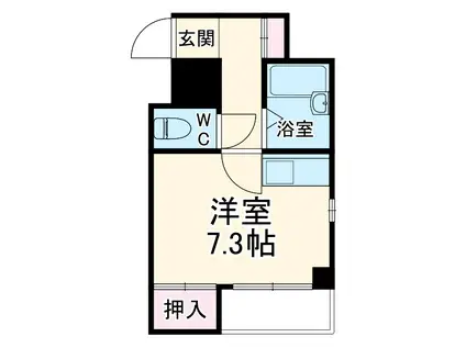 プロクシィスクエア徳川(ワンルーム/3階)の間取り写真