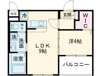 フランディオール吉塚(1LDK/1階)の間取り写真